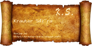 Krauter Sára névjegykártya